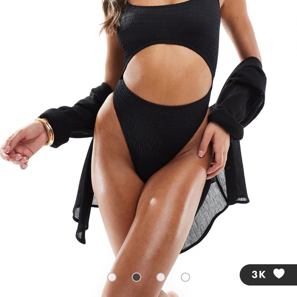 Black Cutout One Piece Swimsuit